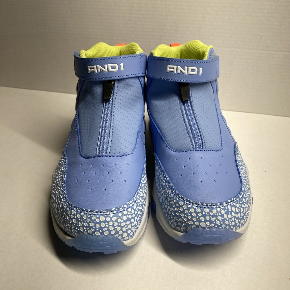 AND 1 Boys Zip Basketball Sneakers. Size 6 color BLUE Excellent